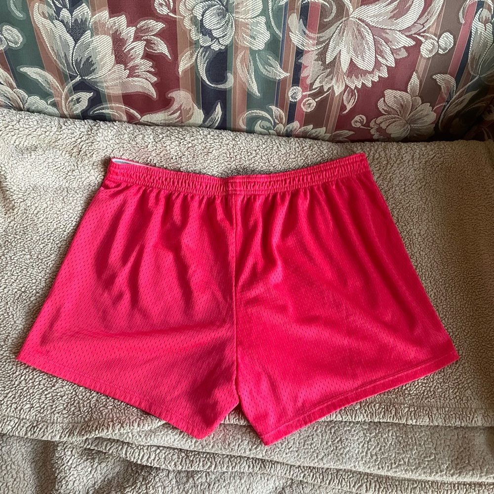 Champion Hot Pink Mesh Fold-over Athletic Shorts 3” - Picture 2 of 3